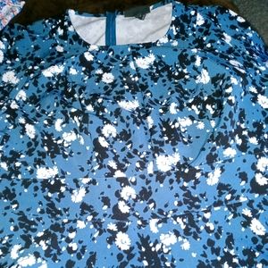 Beautiful shirt Blue, Black and white with flowers